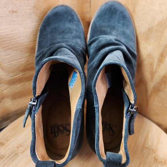 Sofft Shera Womens Green Suede Wedge Water Resistant Booties Boots Size 9.5 - Picture 6 of 10